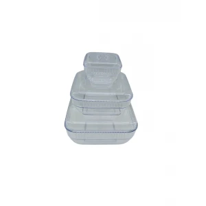 (    ) CRYSTAL WARE F-406 ( 3PCS SET ) ( KARE & 5250ML ) SAKLAMA KABI ( MİKA & KRİSTAL PLASTİK )*12=K