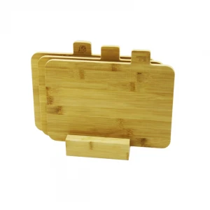 GONG'S FORESTRY YAKUT-11445 ( 3LÜ SET= 19.5X28CM ) AHŞAP BAMBU KESİM PANOSU ( AHŞAP STANDLI & KULPLU )*20