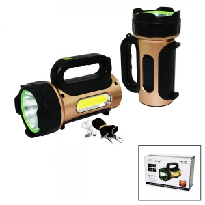 10W & SOLAR & USB ŞARJLI  2IN1 EL FENERİ RENKLİ FONKSİYONEL SMD LED