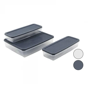 HOMEU MAYA HMU-012 (3PCS) (ŞEFFAF PLASTİK KAP & RENKLİ KAPAK) SAKLAMA KABI ( 2 ADET=1LT & 1 ADET=2.5LT )*24=K