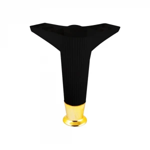 İBİCO-936 ( 15CM & SİYAH & GOLD UÇLU ) PLASTİK MOBİLYA & KOLTUK AYAK*10X5