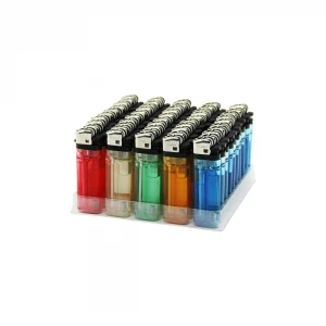 KASAİ F-4010 ( TAŞLI ) ŞEFFAF RENKLİ ÇAKMAK ( DOLDUR KULLAN TİPİ )*50X20