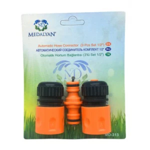 MEDALYAN MD-313 ( 3 LÜ SET ) ( 1/2 ) LÜX OTOMATİK HORTUM EKİ BAĞLANTISI*20X6