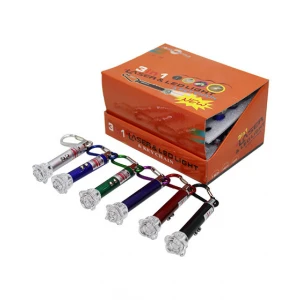 OLGUN ( GÜLLÜ BAŞLIK ) LASER LED LIGHT ( 4İN1 ) RENKLİ LAZER ANAHTARLIK*24X50