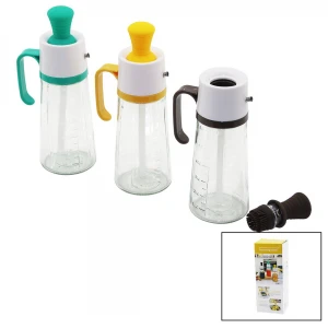 SEASONİNG BOTTLE ENF-426 (CAM) YAĞDANLIK (SİLİKON FIRÇALI TIPA) (PLS.KAPAK & KULP) (ÖLÇEKLİ & 630ML)*40