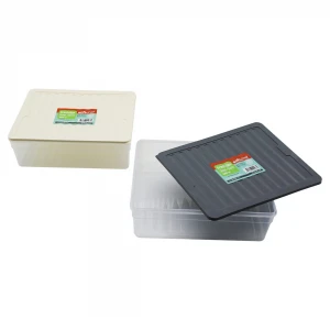 SOFTCHEF-00987 FRESH BOX ( DERİN & 5300ML ) PLASTİK ŞEFFAF SAKLAMA KABI ( RENKLİ KAPAK )*12=K