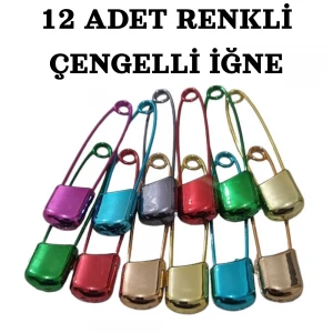 TAKSUN RENKLİ ÇENGELLİ İĞNE (12 ADET)