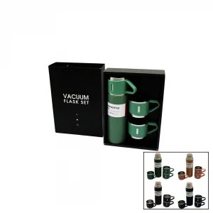 VACUUM FLASK SET ( ÇANTALI ) ( 3PCS BARDAKLI ) RENKLİ ÇELİK TERMOS SETİ ( 500ML )*50