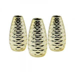 YAKUT-9527-6 ( DAR AĞIZ & MİNİ=11.5CM ) ( GOLD ) ( SERAMİK ) DEKORATİF VAZO*12X12