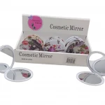 COSMETİC MİRROR HAKAN-491 ( EYFEL DESENLİ KAPAK ) ( YUVARLAK ) ( CEP & ÇANTA ) MAKYAJ AYNASI*12X40