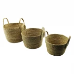 3 LÜ  SET HASIR ORGANİZER SEPET KULPLU