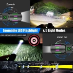 METAL GÖVDE ZOOMLU EL FENERİ - USB ŞARJLI + YEDEK PİLLİ & 3 İNCE PİLLİ & POWERBANK