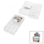 HOMEU HMU-004 ( KÜÇÜK=10X20CM ) ( 10+2 BÖLMELİ & ŞEFFAF ) PLASTİK KUTU ( TAKI ORGANİZERİ & ÇOK AMAÇLI )*24=K