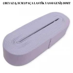 BEYAZ  3CMPAÇA LASTİK YASSI GENİŞ 10MT-3CM
