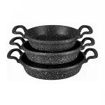 İBİCO ( 3PCS ) ( DÖKÜM ) ( SAHAN=ÇİFT KULP ) TAVA SET ( 18-20-22CM ) ( POŞETLİ )*15