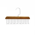 KRAVAT & BAŞÖRTÜ ASKISI 8 METAL KOLLU & AHŞAP SAPLI & DÖNEBİLEN METAL ASKI UÇLU