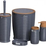 İBİCO OKY-486-3-A-B-K-S ( ELEGANS ) ( AHŞAP & MİX ) 5PCS BANYO SETİ*4=K