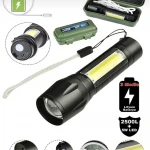 USB ŞARJLI LEDLİ POLİS EL FENERİ ( PLASTİK KUTULU )
