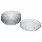 IŞIK KİTCHEN ISK-S005 KRİSTAL ( 6PCS ) ( DESENLİ & CAM ) ÇAY TABAK*24