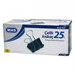 MAS-925 ÇELİK KISKAÇ 25MM ( 12PCS ) OMEGA KOLLU CİLT KISKAÇI*12X12