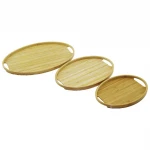 PABLITO HOME PBT-012 ( OVAL & 3 BOY ) BAMBU AHŞAP TEPSİ SETİ ( 20X29--26X36--31X45CM )*12