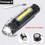 ZOOMLU USB ŞARJLI EL FENERİ METAL KASA